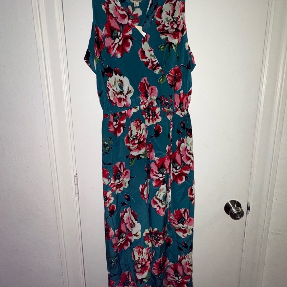 Lucky Brand drawstring high low Floral Sleeveless Dress